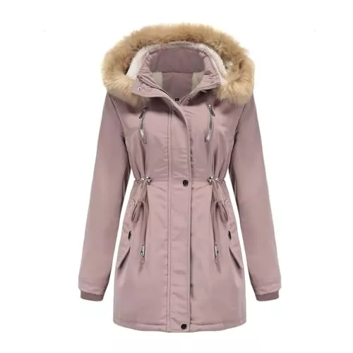 YFFUSHI Mäntel YFFUSHI Wintermantel Damen Warm Dicker Winterparka mit Fellkapuze Fell Kapuze Outdoor Jacke Mantel Oversized für Winter