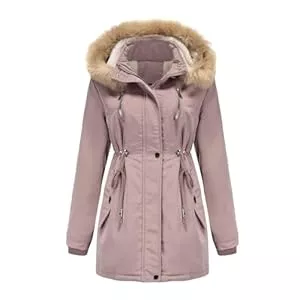 YFFUSHI Mäntel YFFUSHI Wintermantel Damen Warm Dicker Winterparka mit Fellkapuze Fell Kapuze Outdoor Jacke Mantel Oversized für Winter