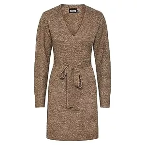 PIECES Freizeit PIECES Damen Pcellen Ls Wrap Knit Dress Noos Bc