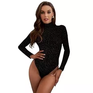 RoomTour Langarmblusen RoomTour Body Damen Elegant Langarm Bodys für damen Bodysuit Tops for damen Hochgeschlossen Elegant Bodysuit