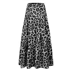 SPNEC Röcke SPNEC Women'skirt Casual High Taille Leopard Print Faltenrock 2021 Weibliche Beiläufige Lose Party Lange Röcke (Color : B, Size : S Code)