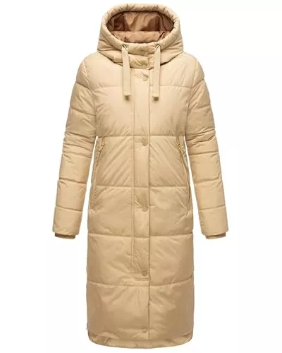 MARIKOO Mäntel MARIKOO Damen Wintermantel Warmer Steppmantel lang mit Kapuze Soranaa XS-XXL