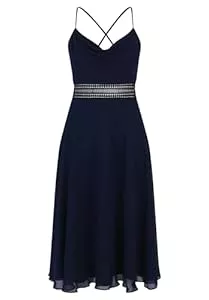 Vera Mont Cocktail Vera Mont Damen Cocktailkleid mit Wasserfallausschnitt