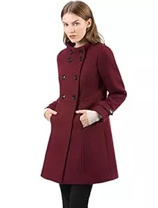 Allegra K Mäntel Allegra K Damen A Linie Stehkragen Knopfleiste Trenchcoat Mantel Wintermantel