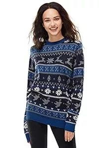 U LOOK UGLY TODAY Pullover & Strickmode U LOOK UGLY TODAY Hässlicher Weihnachtspullover Damen Unisex lustig Chunky Fair Isle Gestrickter Festlicher Pullover Ugly Christmas Sweater für Party