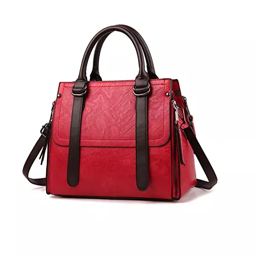 NICOLE & DORIS Taschen & Rucksäcke NICOLE & DORIS Damen Handtasche Retro Schultertasche Henkeltasche Groß Leder Frauen Umhängetasche Multifunktionale Tote für Büro Shopper