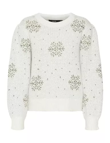 VERO MODA Pullover & Strickmode VERO MODA Damen Vmsnowy Frost Ls O-Neck Pullover Xmas Strickpullover