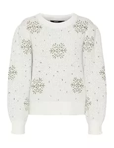 VERO MODA Pullover & Strickmode VERO MODA Damen Vmsnowy Frost Ls O-Neck Pullover Xmas Strickpullover