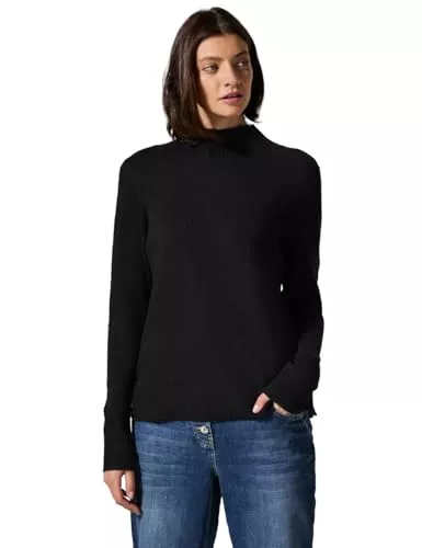 Cecil Pullover & Strickmode Cecil Damen EOS_High Collar Rib Mix Pullover