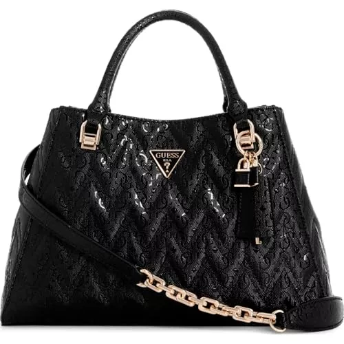 GUESS Taschen & Rucksäcke GUESS Damen Adelard Girlfriend Satchel Ranzen, Schwarz