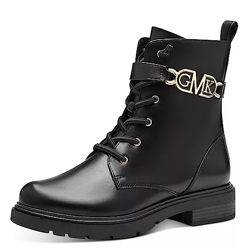 MARCO TOZZI Stiefel MARCO TOZZI by Guido Maria Kretschmer Damen Stiefeletten zum Schnüren aus Kunstleder mit Reißverschluss