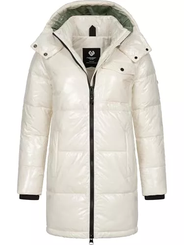 Ragwear Mäntel Ragwear Warmer Damen Wintermantel Shiny Steppmantel aus glänzendem Material mit Kapuze Roobie Long YOUMODO XS-3XL