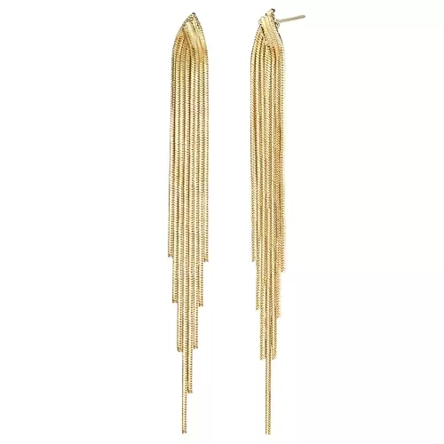 Adramata Schmuck Adramata Ohrringe Gold Hängend Hypoallergene Edelstahl Post Tropfen Ohrringe Damen Ohrringe Lang Hängend Quasten Statement Ohrringe Geschenke für Frauen Mädchen Tropfen Ohrringe Gold Damen