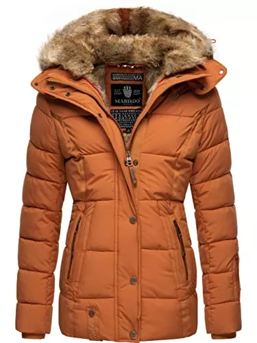 MARIKOO Jacken MARIKOO Damen Winterjacke warme Steppjacke mit Kunstfell Innenfutter Nekoo XS-3XL