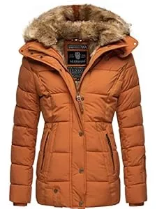 MARIKOO Jacken MARIKOO Damen Winterjacke warme Steppjacke mit Kunstfell Innenfutter Nekoo XS-3XL