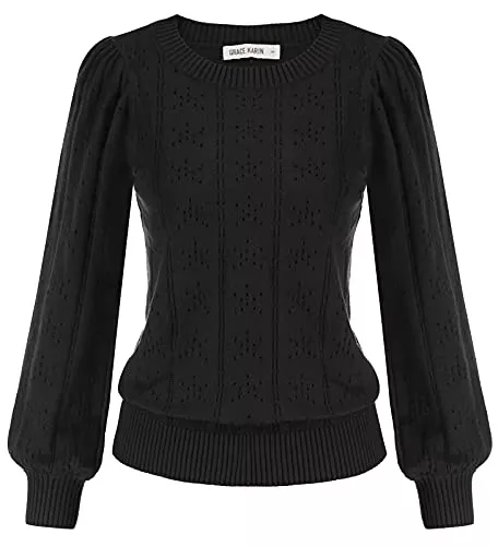 GRACE KARIN Pullover & Strickmode GRACE KARIN Damen Strickpullover Casual Pullover Mode Langarm Sweateshirt CL834