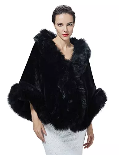 BEAUTELICATE Strickjacken BEAUTELICATE Kunstpelz Schal Stola Bolero Damen Für Frauen Hochzeit Abend Braut Brautschal Brautstola