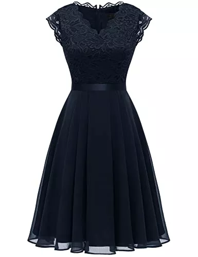 Dressystar Cocktail Dressystar Damen Ballkleid Maxi Lang Abendkleider Elegant für Hochzeit Spitzen Cocktailkeid
