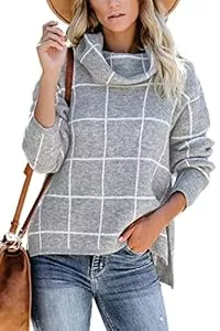 AOISAGULA Pullover & Strickmode AOISAGULA Damen Turtleneck Sweater Pullover Gitter Langarm Oberteile Casual Winter Strickpullover Gemütlich Warmhalten