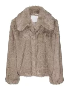 VERO MODA Jacken VERO MODA Damen Vmaudrey Short Fake Fur Jacket PRM Kurzjacke