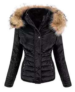 Rock Creek Jacken Rock Creek Designer Damen Winter Jacke Steppjacke Kunstfell D-405