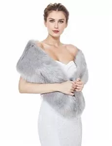 BEAUTELICATE Schals & Tücher BEAUTELICATE Damen Kunstpelz Schal Stola Bolero Winter Pelzkragen für Hochzeit Karneval Gatsby Cosplay Brautschal Brautstola