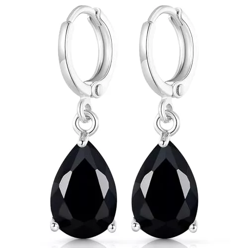 Crystalline Azuria Schmuck Crystalline Azuria Tropfenfürm Ohrringes 18ct Weiß Vergoldet Haken Ohrhänger mit Zirkonia Kristalle für Damen und Mädchen