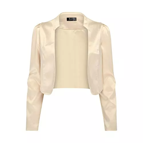 Bolerose Strickjacken Bolerose formal Satin Langen Ärmel Bolero Jacke