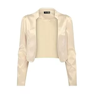 Bolerose Strickjacken Bolerose formal Satin Langen Ärmel Bolero Jacke