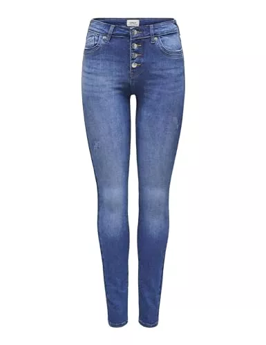 ONLY Jeans ONLY Damen Onlblush Mw Fly But EXT DNM Skinny-fit-Jeans