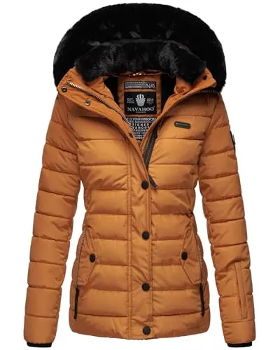 Navahoo Jacken Navahoo Damen Winter Steppjacke mit Kapuze und Fellkragen B846