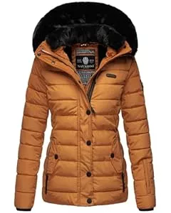 Navahoo Jacken Navahoo Damen Winter Steppjacke mit Kapuze und Fellkragen B846