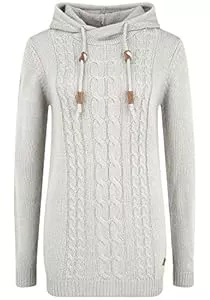 OXMO Pullover & Strickmode OXMO Cable Damen Strickpullover Grobstrick Pullover Mit Kapuze