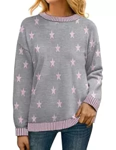 PrinStory Pullover & Strickmode PrinStory Pullover Damen Strickpullover Langarm Rundhals Elegant Lässig Sweatshirt Warm Damen Winter Pullis Strickwaren