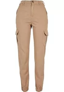 Urban Classics Hosen Urban Classics Damen Hose Ladies High Waist Cargo Pants, Frauen Cargo-Hose mit aufgesetzten Taschen erhältlich in vielen Farben, Größen 26 - 34