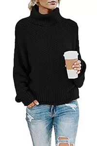 Imuedaen Pullover & Strickmode Imuedaen Pullover Damen Elegant Winter Rollkragenpullover Strickpullover Grobstrickpullover Casual Lose Langarm Pulli Oberteile