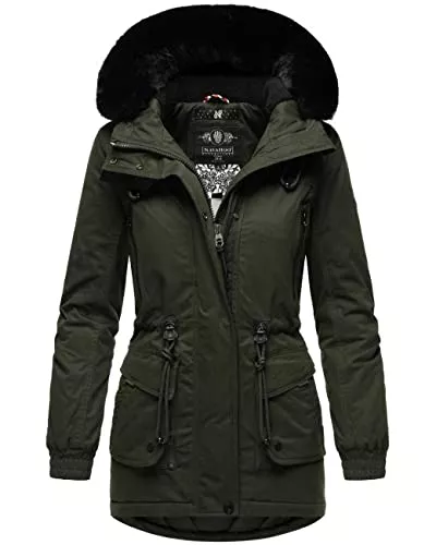 Navahoo Jacken Navahoo Damen Winterjacke Wintermantel Baumwoll-Parka mit abnehmbarem Kunstfell Olessaa XS-3XL