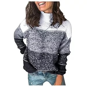 Generic Pullover & Strickmode Pullover Damen Leopard Strickpullover Langarm Rundhals Sweater Patchwork Sweatshirt Herbst Winter Elegant Pulli Warme Lose Blusen Oberteile Tops