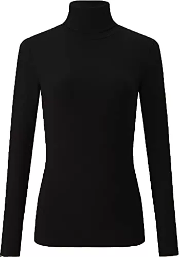 Mikos Pullover & Strickmode Mikos Damen Rollkragenpullover Pullover Rollkragen Baumwolle Leichter Rolli Herbst Winter Slim, Klassischer Rollkragen Langarm (705)