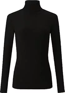 Mikos Pullover & Strickmode Mikos Damen Rollkragenpullover Pullover Rollkragen Baumwolle Leichter Rolli Herbst Winter Slim, Klassischer Rollkragen Langarm (705)