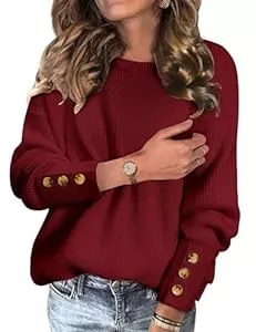 UMIPUBO Pullover & Strickmode UMIPUBO Pullover Damen Herbst Winter Langarm Elegant Strickpullover Warm Casual Rundhals Sweater Strick Winterpullover