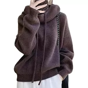 Generisch Pullover & Strickmode Turtleneck Feinstrickpullover Damen Kuscheliger Rollkragenpullover Tops Damenpullover Langarm Winter Stehkragen Pullover Pulli Damen Herbst Cashmere Strick Sweater Weich Warm