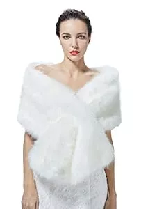 BEAUTELICATE Strickjacken BEAUTELICATE Kunstpelz Schal Stola Bolero Damen Brautschal Wrap Jacke Mantel Winter Hochzeit Gatsby 1920er Jahre Kostüm