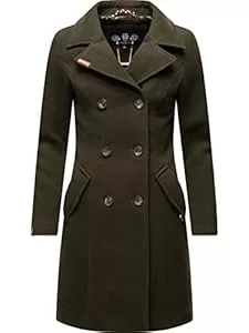 MARIKOO Mäntel MARIKOO Damen Wollmantel Langer Trenchcoat mit Reversekragen Nanakoo XS-XXL