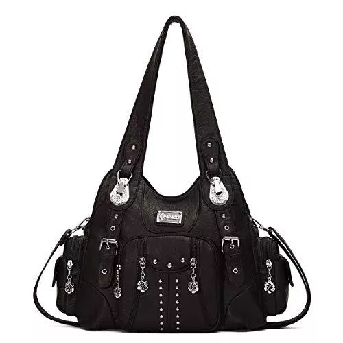 KL928 Taschen & Rucksäcke KL928 Damen Tasche Handtasche Schultertasche Umhängetaschen weiches PU leder Damenhandtasche Henkeltaschen Lederhandtasche Hobo taschen für Damen (Schwarz)
