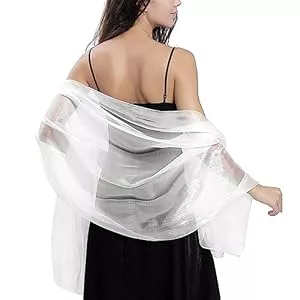 Ladiery Schals & Tücher Ladiery Seide Schals und Wraps für Abendkleider Frauen Sheer Soft Brautjungfer Hochzeit Shawl Party Organza Stole