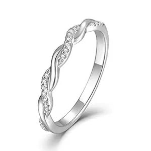 Starnny Schmuck Starnny Damen Ringe Sterling Silber 925 Infinity Unendlichkeit Ringe 3A Cubic Zirkonia Verlobungsring für Damen