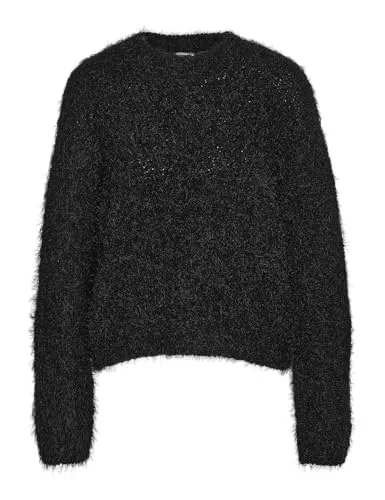 Noisy may Pullover & Strickmode Noisy may Damen Strickpullover Relaxed Fit Flauschiger Stoff Rundhals Lange Ärmel