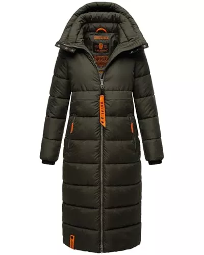 Navahoo Mäntel Navahoo Damen Winterjacke langer Winter Mantel Winter Jacke gesteppt warmer Steppmantel B926