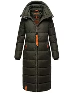 Navahoo Mäntel Navahoo Damen Winterjacke langer Winter Mantel Winter Jacke gesteppt warmer Steppmantel B926